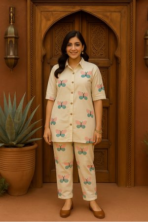 Butterfly codset khadi material