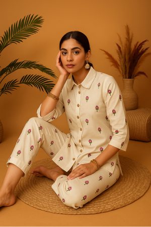 Lotus flower printed codset