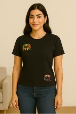 T-shirt hand embroidery work  black elephant