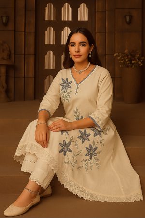 Flower printed kurti pent