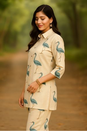 Cran printed codset khadi material